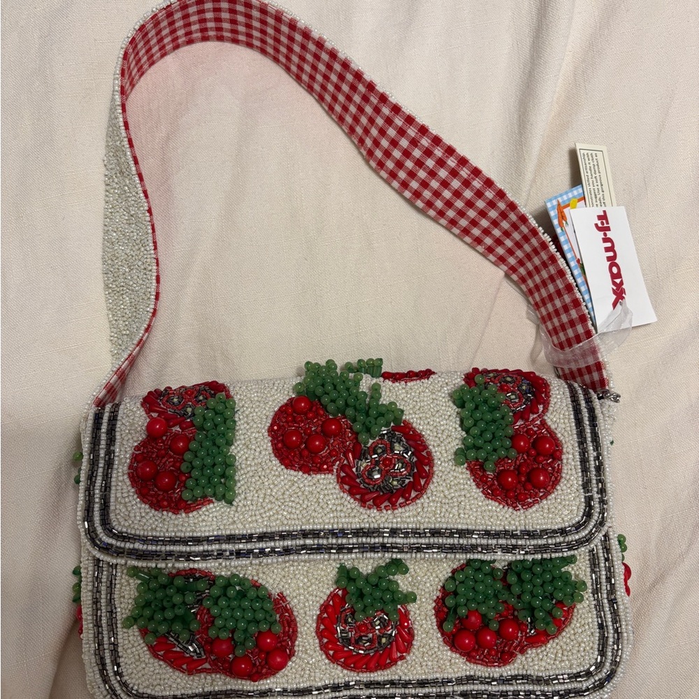 Beaded Red and Green Tomato Bag